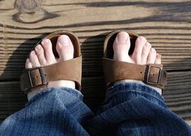 Healthy feet in sandals