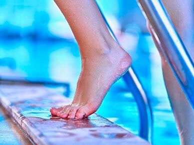 Fungal nail infections can occur in the pool